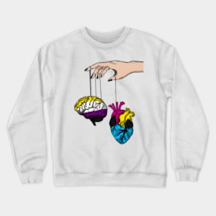 Non-binary Brain with Demipansexual Heart Crewneck Sweatshirt